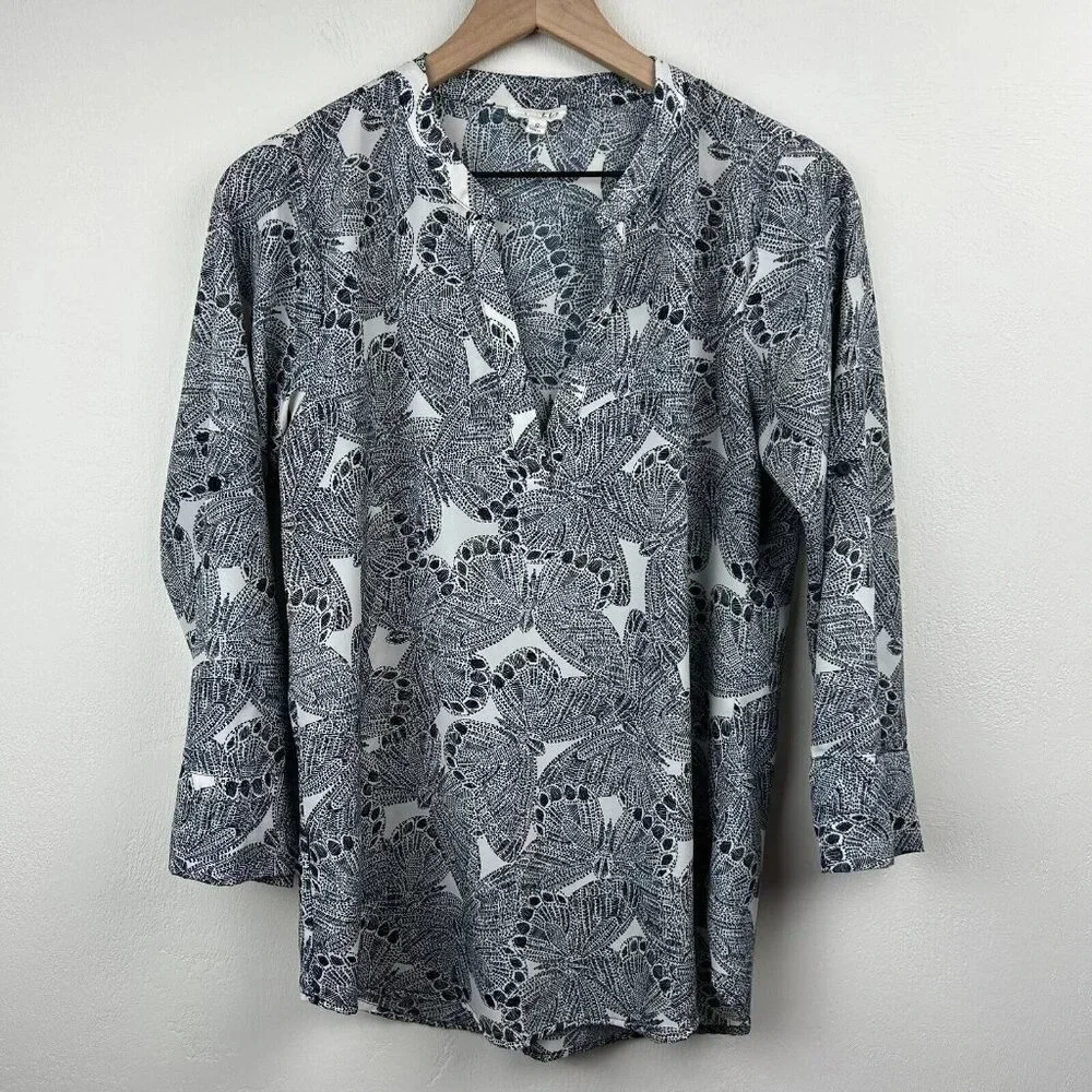 Maison Jules Tunic Womens Small Butterflies Blue Top Shirt Butterfly Core Ladies